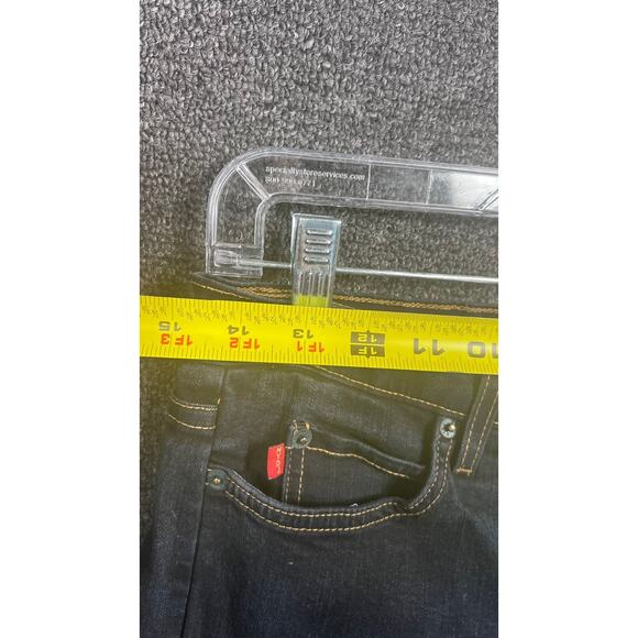 NYDJ Tummy Tuck Straight Jeans Cotton Womens Size 12 Black Denim Mid Rise - Picture 9 of 12